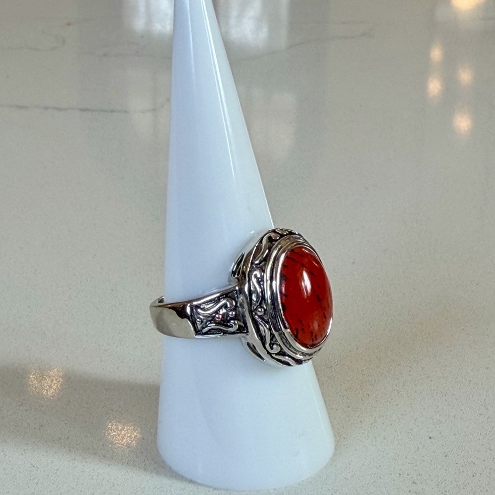 Premier Designs "Spice" Red Stone Statement Ring, Size 8 - Picture 3 of 8
